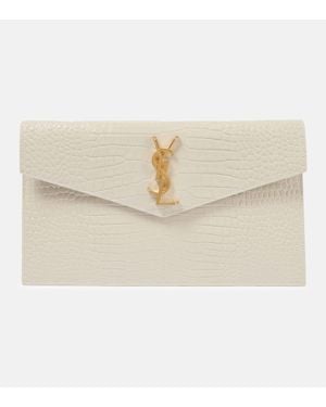 Saint Laurent Clutch Uptown Aus Leder - Weiß