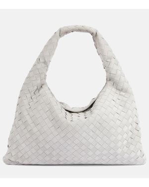 Bottega Veneta Borsa Hop Medium in suede - Bianco