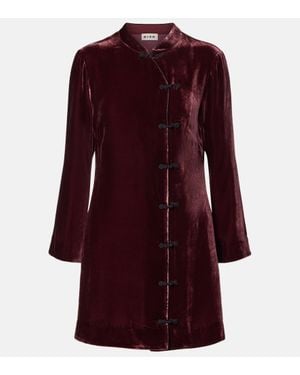 RIXO London Delphina Velvet Minidress - Red