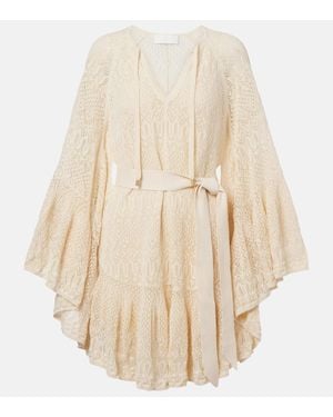 Zimmermann Minikleid Coco Aus Spitze - Natur