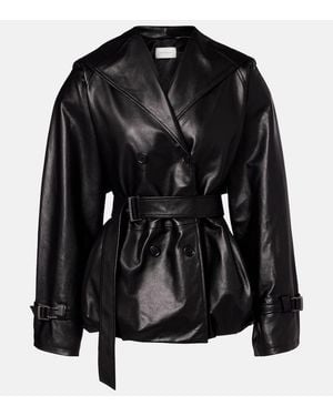 Magda Butrym Chaqueta De Piel Con Capucha - Negro