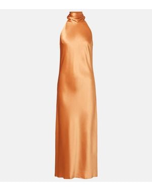 Galvan London Robe Midi Sienna En Satin - Orange