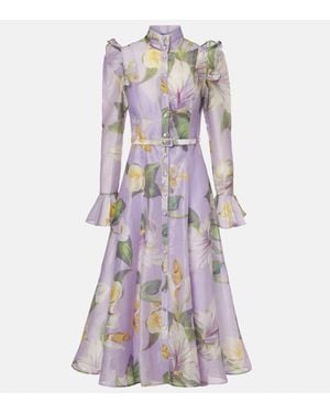 LEO LIN Robe Chemise Katrina En Lin Melange - Violet