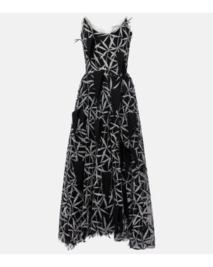 Maticevski Abito Lungo Axis Con Glitter - Nero