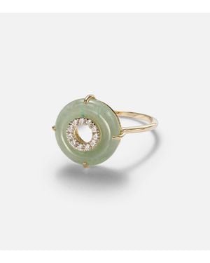 Mateo Ring Aus 14Kt Gelbgold Mit Diamanten Und Jade - Mettallic