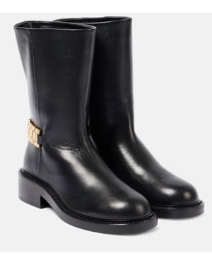 Victoria Beckham Leather Ankle Boots - Black