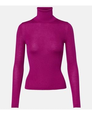 Saint Laurent Pullover Aus Wolle, Kaschmir Und Seide - Lila