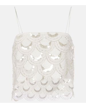 ROTATE BIRGER CHRISTENSEN Cropped-Top Mit Pailletten - Weiß