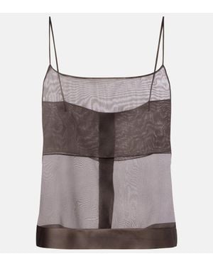 Calvin Klein Top Carmen Aus Seide - Grau