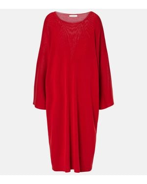 The Row Gluck Cotton Midi Dress - Red