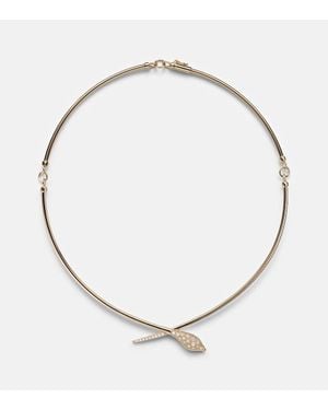 Sydney Evan Choker Snake Aus 14Kt Gelbgold Mit Diamanten - Mettallic