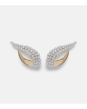 YEPREM Ohrringe Golden Strada Aus 18Kt Gelbgold Mit Diamanten - Weiß