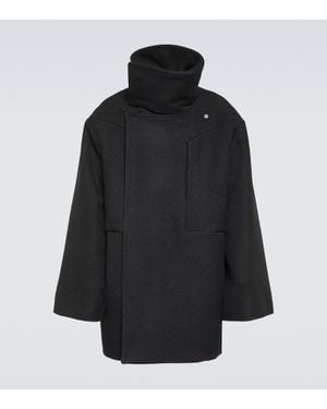 Rick Owens Cappotto Di Lana - Nero