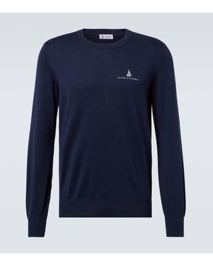 Brunello Cucinelli Pullover Aus Baumwolle - Blau