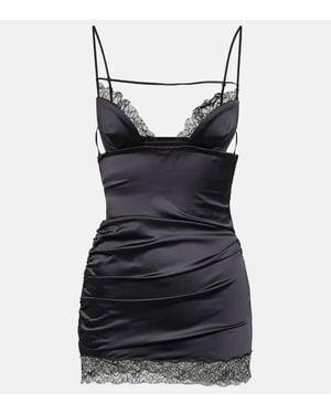 Nensi Dojaka Cutout Lace-Trimmed Minidress - Black