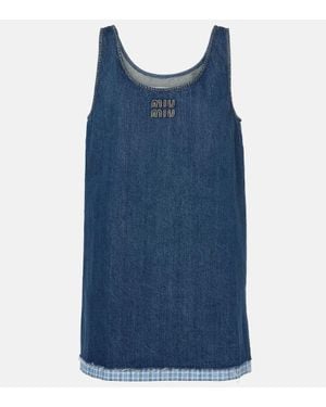 Miu Miu Minikleid Aus Denim - Blau
