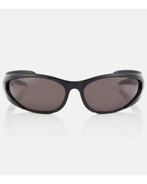 Balenciaga Occhiali Da Sole Ovali - Marrone