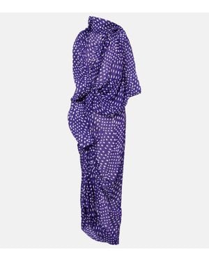 Dries Van Noten Midikleid Aus Satin - Lila