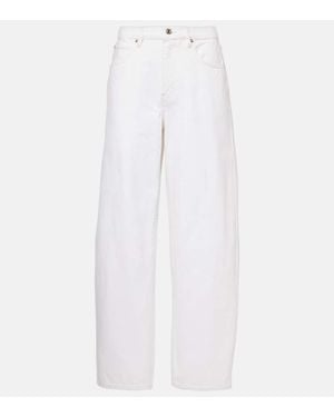FRAME Jeans A Gamba Larga Low Slung - Bianco