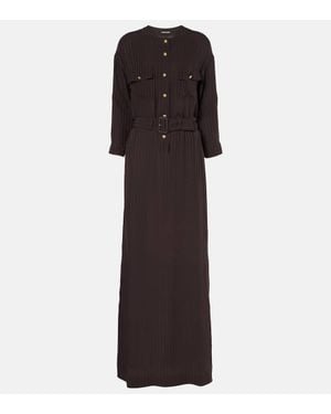 Tom Ford Striped Belted Shirt Dress - Brown