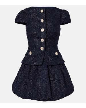 Self-Portrait Boucle Minidress - Blue