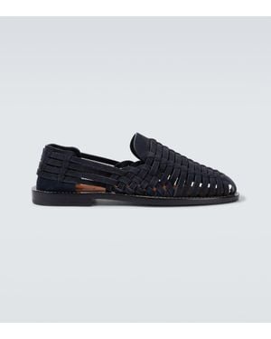 Brunello Cucinelli Woven Suede Loafers - Blue