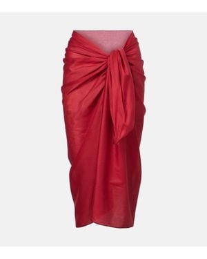 Eres Cabine Cotton Voile Beach Cover-Up - Red