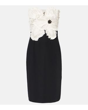 Costarellos Callula Floral-Applique Embellished Minidress - Black