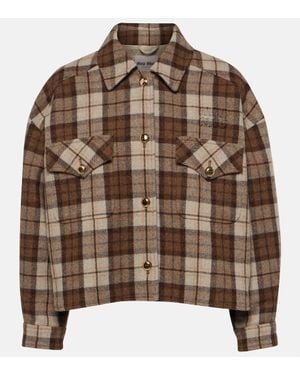 Miu Miu Jacke Aus Einem Wollgemisch - Braun