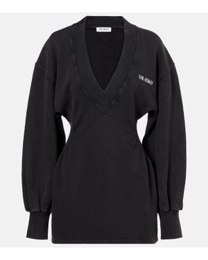The Attico Cotton Fleece Sweatshirt Dress - Black