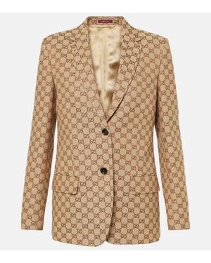 Gucci GG Canvas Blazer - Brown