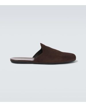 Prada Slippers Aus Veloursleder - Braun