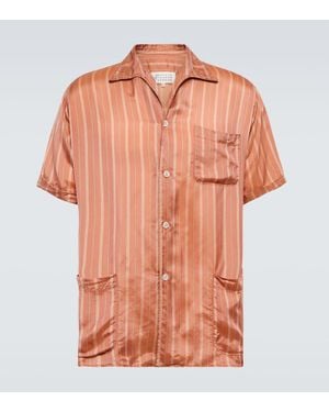 Maison Margiela Striped Bowling Shirt - Orange