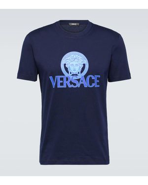 Versace T -Shirt mit Medusa -Druck - Blau