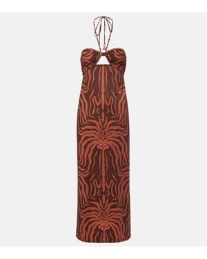 Johanna Ortiz Bedrucktes Midikleid Jungle Palms - Lila
