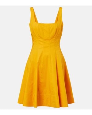 STAUD Wells Cotton Poplin Minidress - Yellow