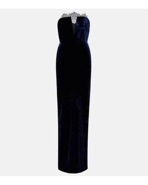 Roland Mouret Lace-Trimmed Velvet Corset Gown - Black