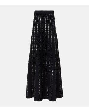 JOSEPH Ribbed-Knit Cotton-Blend Maxi Skirt - Black