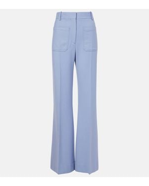 Victoria Beckham Alina High-rise Straight Trousers - Blue