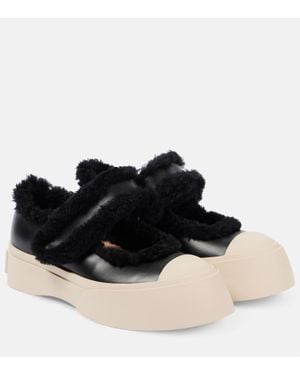 Marni Pablo Shearling-Lined Leather Sneakers in White | Lyst