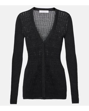 Gabriela Hearst Emma Pointelle Cashmere And Silk Cardigan - Black