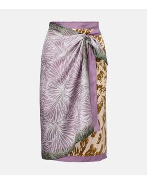 Dries Van Noten Falda Envolvente Scarfy Estampada - Morado