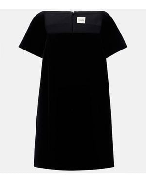 KHAITE Vestido Corto Benji De Terciopelo - Negro