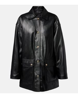 Nili Lotan Cordel Leather Coat - Black