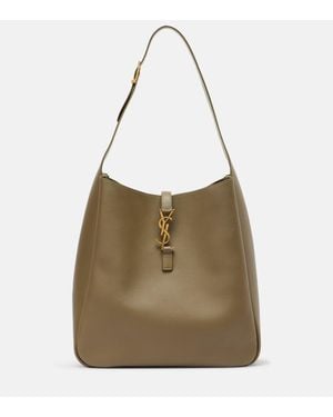 Saint Laurent Sac Le 5 A 7 Large En Cuir - Marron