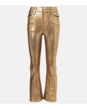 FRAME Le Crop Mini Metallic Bootcut Jeans - Natural