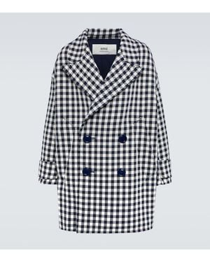 Ami Paris Oversize-Mantel Aus Einem Wollgemisch - Blau