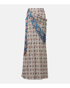 Rabanne Paisley Satin Maxi Skirt - Multicolor