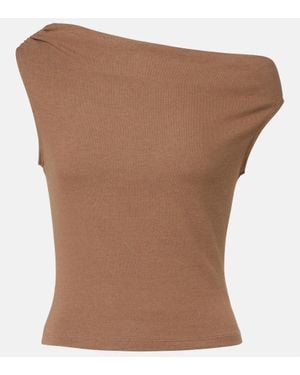 Leset Top Lauren Aus Jersey - Braun