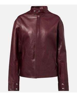 Victoria Beckham Leather Jacket - Red